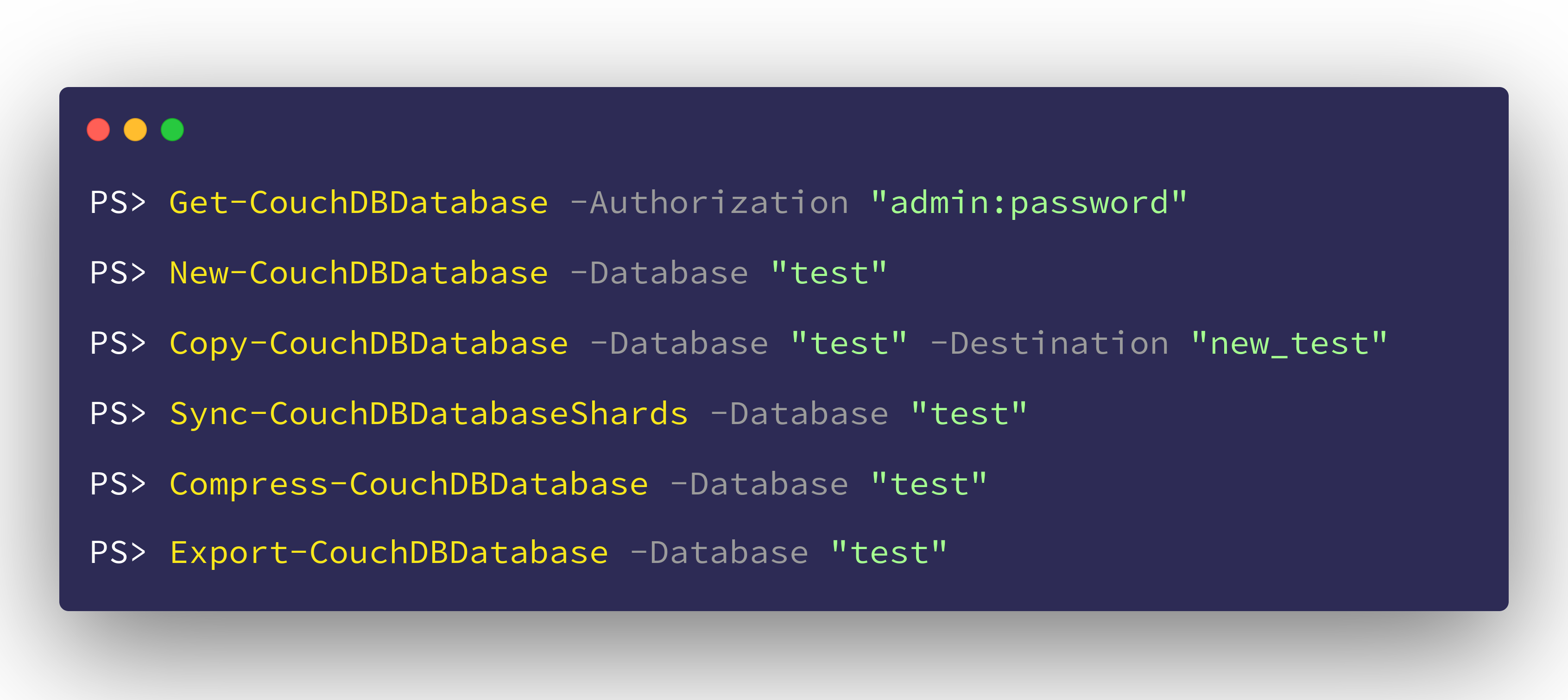 PSCouchDB database operation