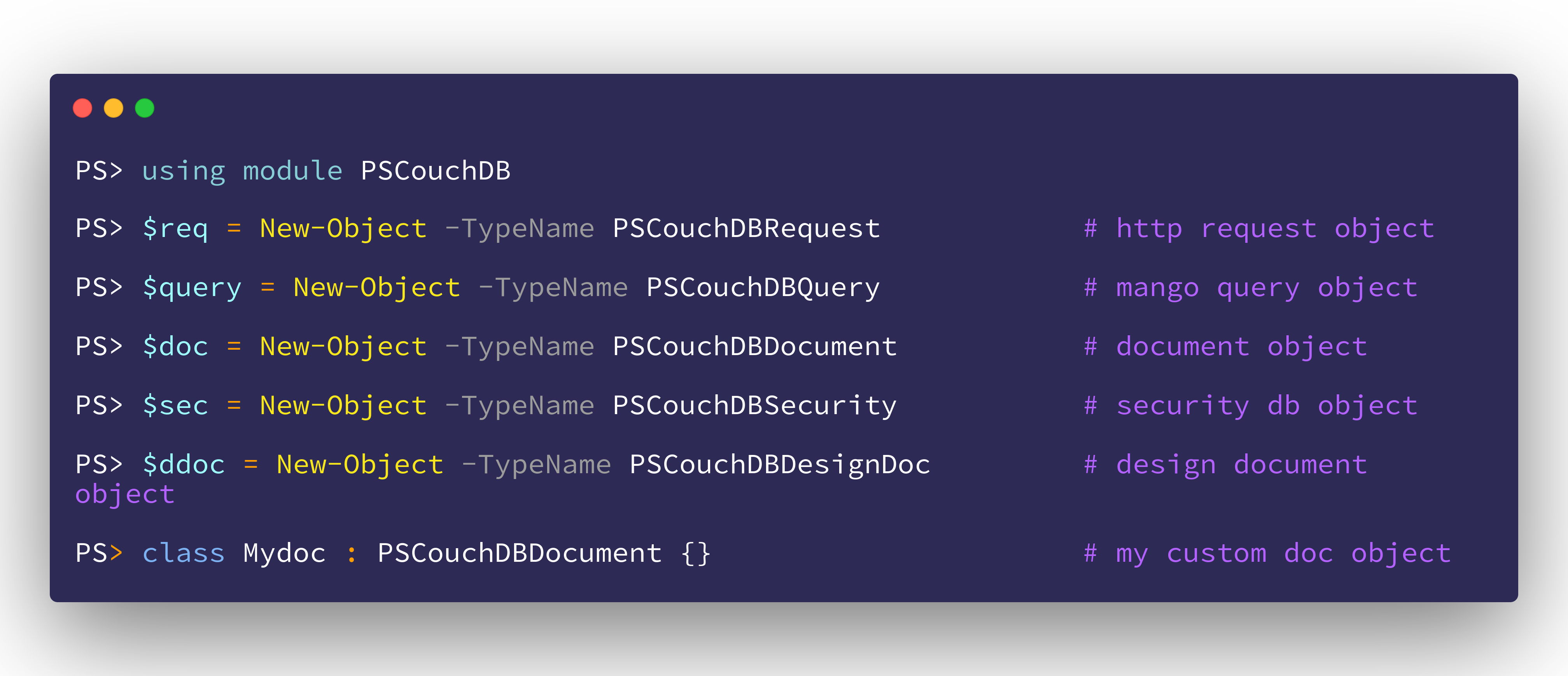PSCouchDB Object Oriented Programming